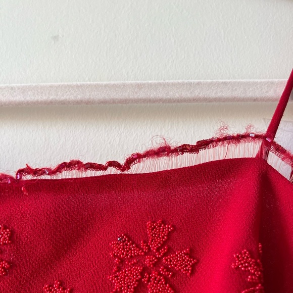 Vintage Dollar Red Formal/Prom Sequin Slit Asymmetrical Dress - Picture 6 of 16